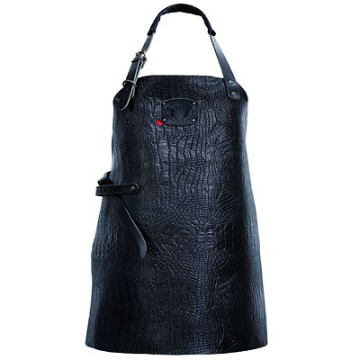 Crocostyle Latzschürze Leder schwarz