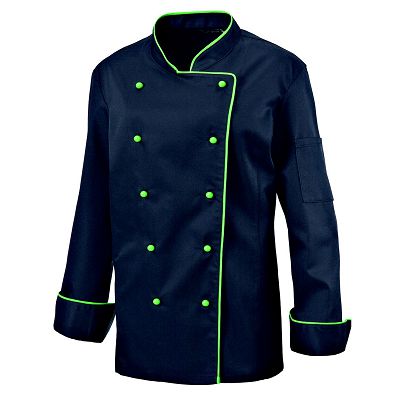 Damenkochjacke mit Paspel lemomgreen