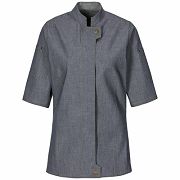 Damen Kochjacke Navy blue kurzarm
