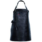 Crocostyle Latzschürze Leder schwarz