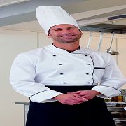 Kochjacke weiß für Sie und Ihn mit schwarzer paspel