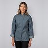 Damenkochjacke Modern, Langarm, Denim, Fb. navy